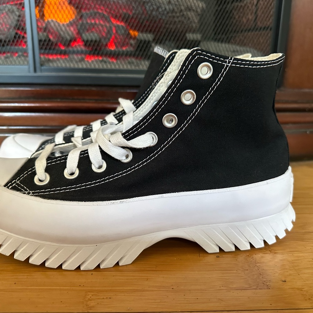 Converse chuck taylor all star lugged 2.0 sneakers chunky black women size 10.5 - Picture 4 of 12